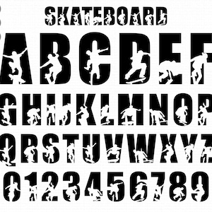 Skateboard Font SVG, PNG: Thick Letter Alphabet (Cricut & Procreate)
