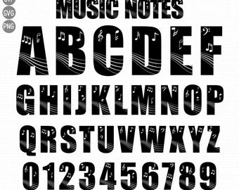Musiknoten Schriftart, Musiknoten Buchstaben, Alphabet Schrift, Musiknoten Alphabet, Alphabet Schrift, Cricut Schrift Silhouette Schriftart, Musiknoten Buchstaben