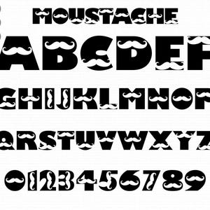 Moustache Font Svg, Moustache Letters Svg Png, Alphabet font Svg, Moustache Alphabet Svg, Alphabet Svg, font svg, cricut font silhouette