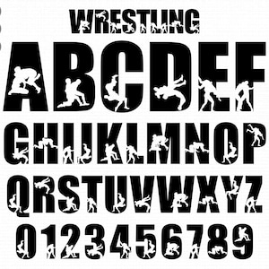 Wrestler Letters Wrestling Font Svg, Wrestling Letters Svg Png, Alphabet Font Svg ...