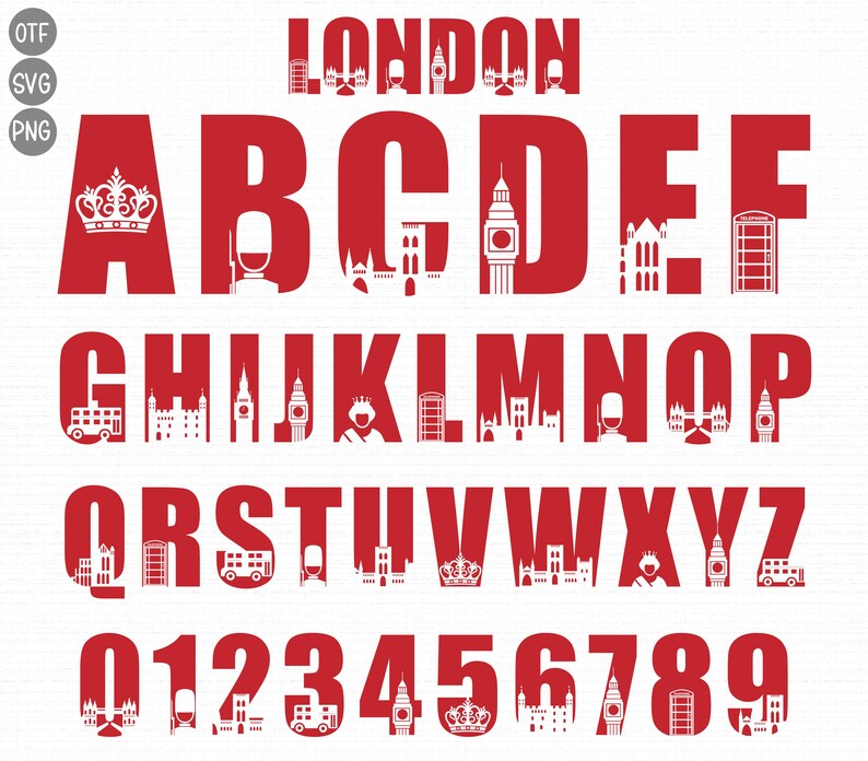 London Lettering Block London Font Svg, London Letters Svg Png, Alphabet Font Svg, London ...