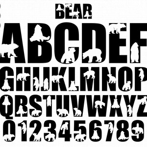 Fonte Bear Svg, Letras Bear Svg Png, Fonte Alphabet Svg, Alfabeto Bear Svg, Alfabeto Svg, Fonte Cricut Silhouette Fonte Procreate