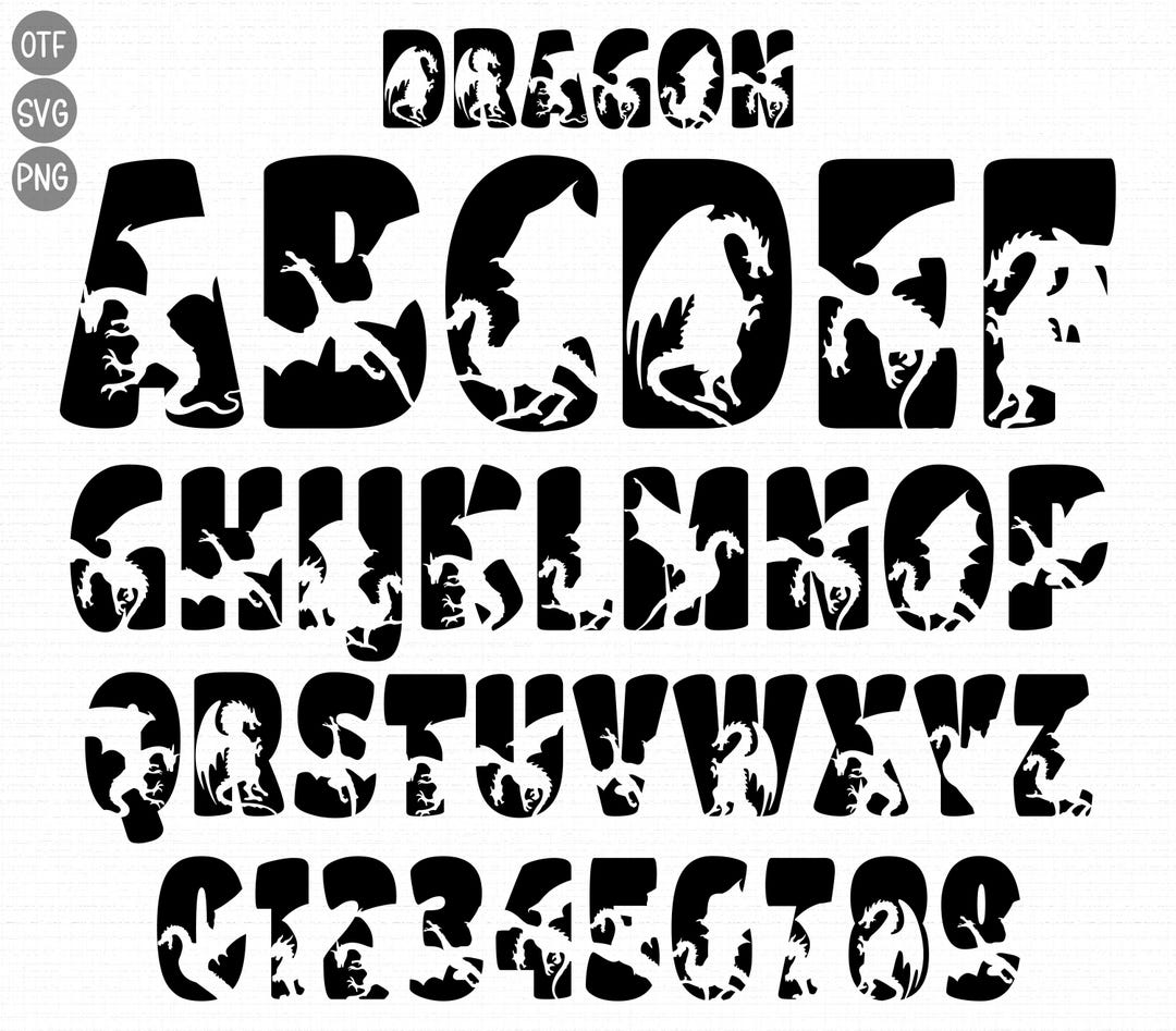 Dragon Font Svg, Dragon Letters Svg Png, Alphabet Font Svg, Dragon ...