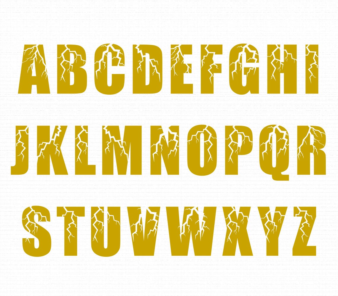 Lightning Font Svg, Lightning Letters Svg Png, Alphabet Font Svg ...