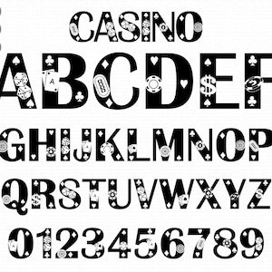 Casino Font Svg, Casino Letters Svg Png, Alphabet font Svg, Casino Alphabet Svg, Alphabet Svg, font svg, cricut font silhouette font