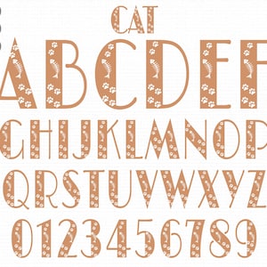 Cat Font Svg, Cat Letters Svg Png, Alphabet font Svg, Cat Alphabet Svg, Alphabet Svg, cricut font silhouette font procreate font