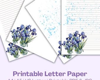 Printable Letter Paper Printable Writing Paper Floral Paper Note Paper ...
