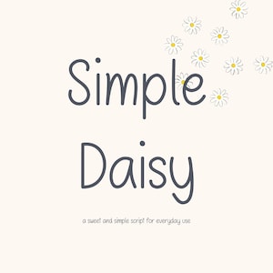 Police manuscrite – Simple Daisy | Police mignonne et ludique pour journaux, agendas, autocollants, cartes de voeux, logos et produits numériques