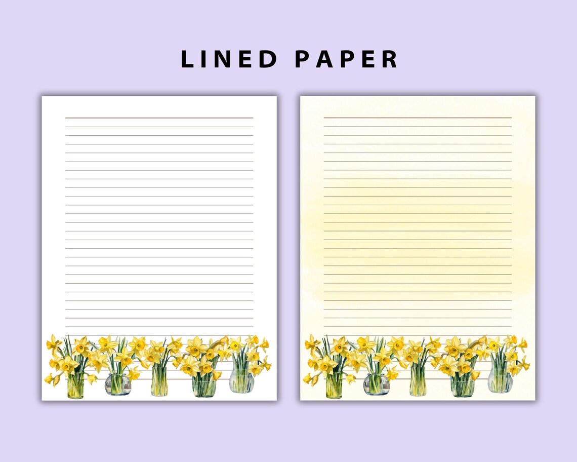 Printable Letter Paper | Printable Writing Paper | Floral Paper | Note ...