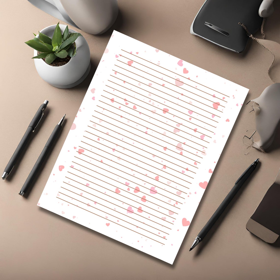 Printable Valentines Stationery, Paper of Love, Love Writing Paper ...