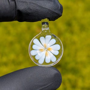 Idéal pour maman !  Pendentif implosion de fleurs en verre borosilicaté -- livré avec boîte-cadeau et chaîne
