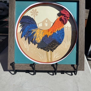 3D Rooster Shadow Box