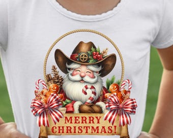 ウエスタンサンタPNGバンドル｜カウボーイクリスマスデザイン2種（デジタルダウンロード）