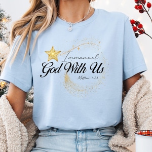 Immanuel, Emmanuel, God With Us, Matteüs 1:23, Kerstmis, PNG DTF-sublimatie directe digitale download - niet te koop als overdracht