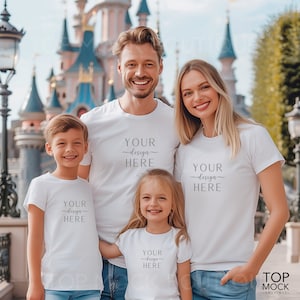 Family Shirts Mockup, Group Tshirt Mockup, Family White Tshirts Mockup, Family Disneyland Mockup, Family Shirt Mock Up, JPG Digital Download