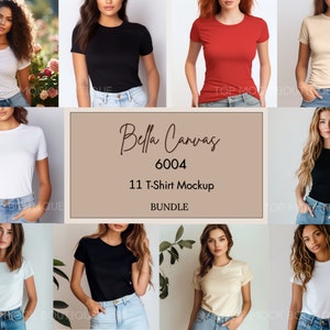 Bella Canvas 6004 Mockup, Bella Canvas 6004 Mockup Bundle, Womens Favorite Tee Mockup, Bella Canvas White 6004 Mockup, Download digitale