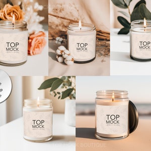 Scented Soy Candle Mockup Bundle, Canva Candle Customizable Mockup, Soy Candle 9oz Mockup, Lumient Candle Jar Mockup, Candle Smart Object