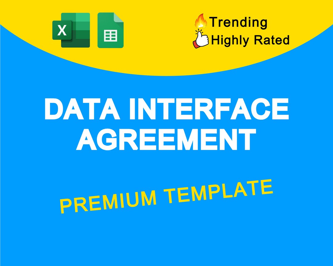 Data Interface Agreement (DIA) Template - Excel, Google Sheets - Etsy