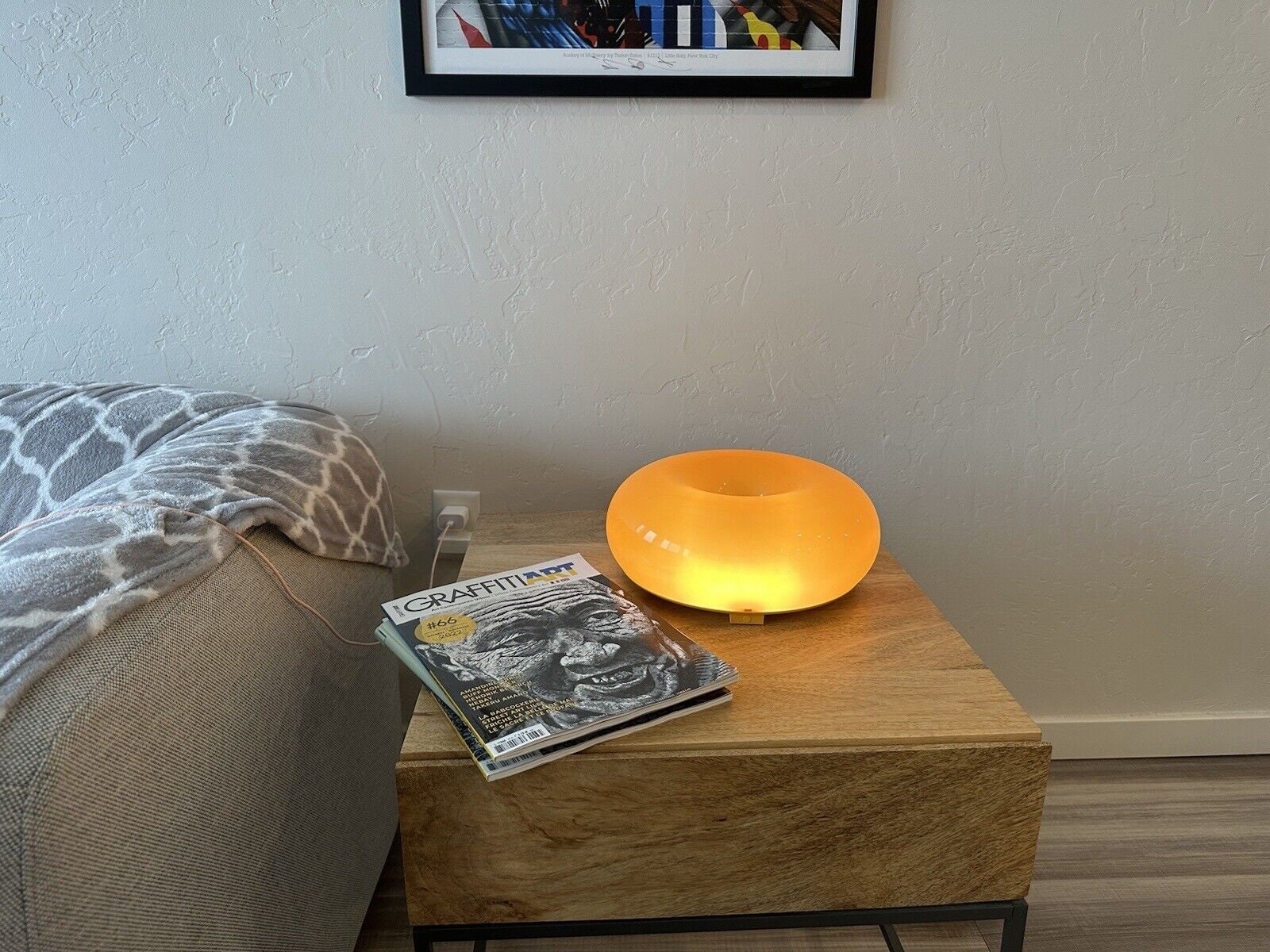IKEA VARMBLIXT LED Table/wall Donut Lamp, Orange Glass/round Etsy