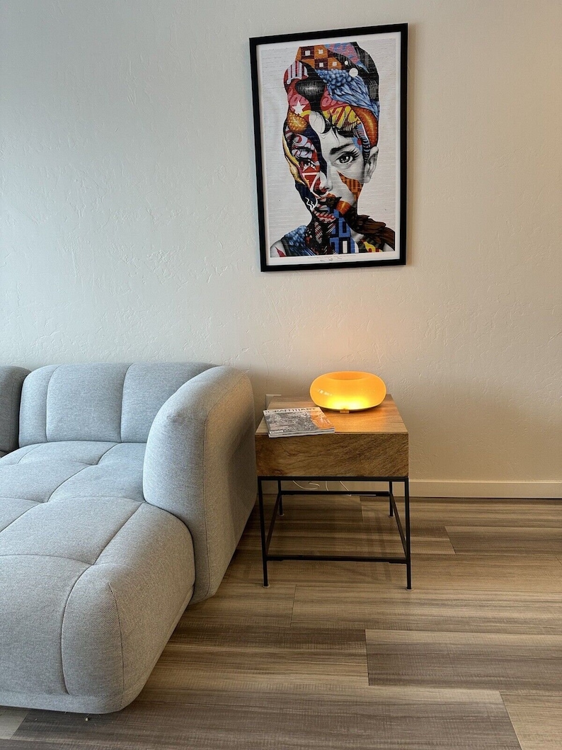 IKEA VARMBLIXT LED Table/wall Donut Lamp, Orange Glass/round Etsy