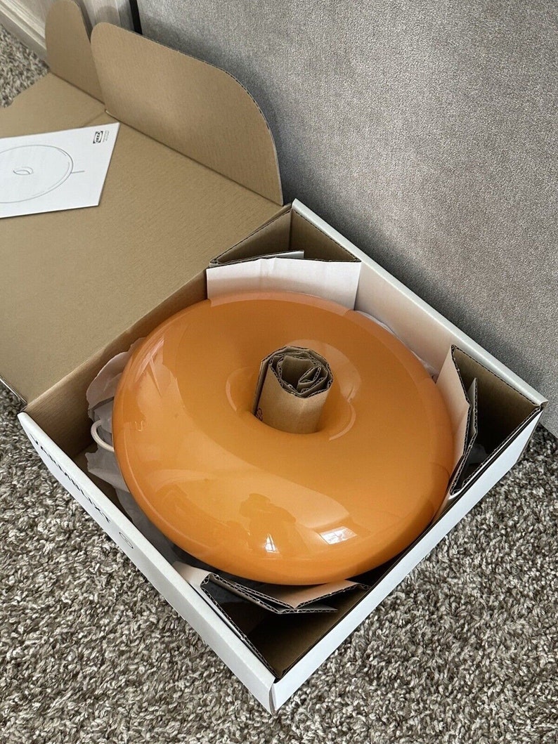 IKEA VARMBLIXT LED Table/wall Donut Lamp, Orange Glass/round Etsy