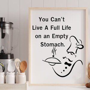 Aesthetic Kitchen Decor Cute Chef Cooking Minimalist Wall Art Print Chef Art Print Digital Download