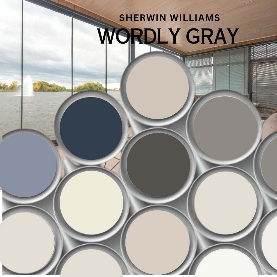 Worldly Gray Color Palette Coordinate Sherwin Williams Paint Etsy