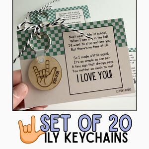 20 End-of-Year Student Gift - I Love You ASL Keychain