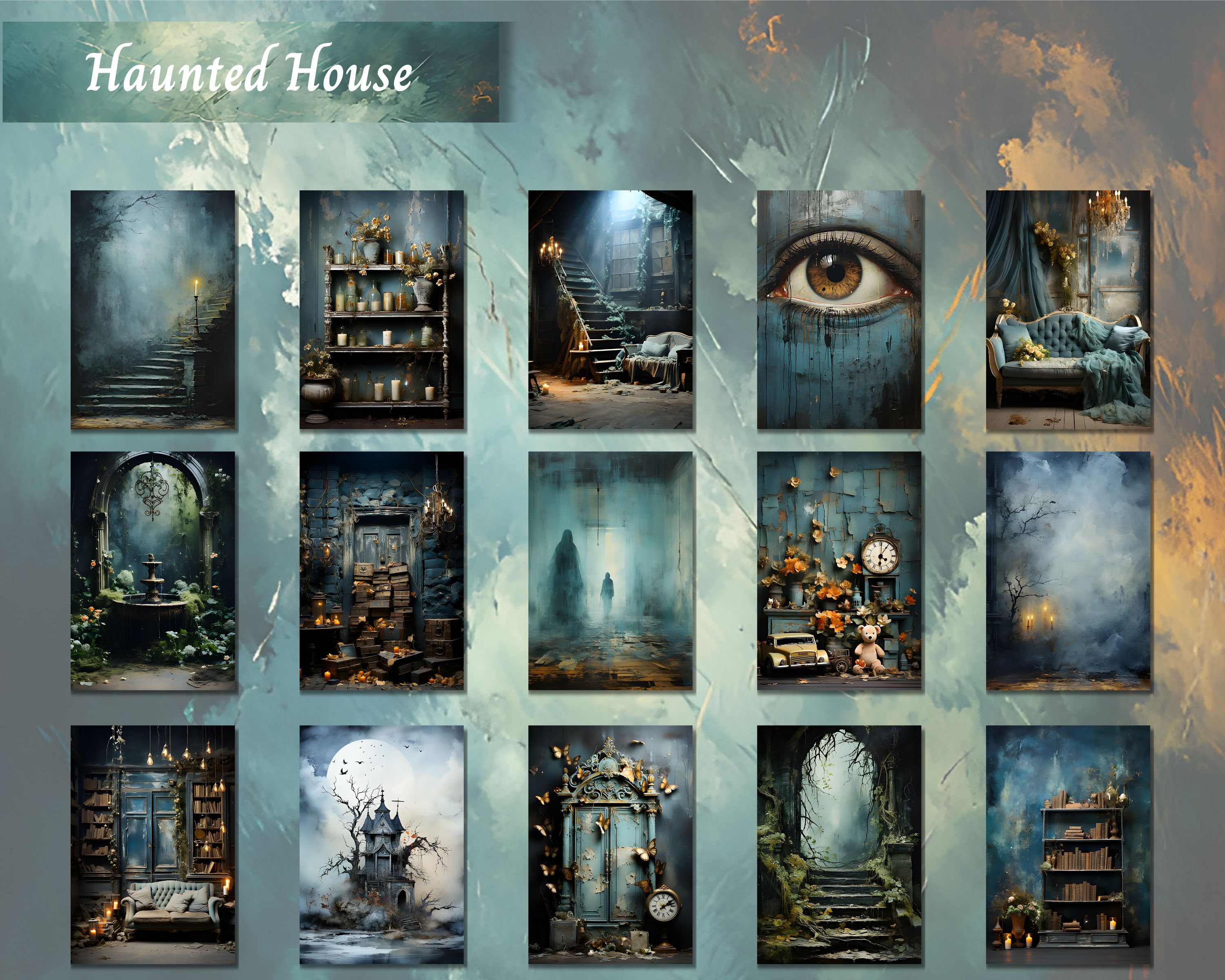 Big Journaling Bundle, Haunted House Junk Journal Paper, Halloween ...