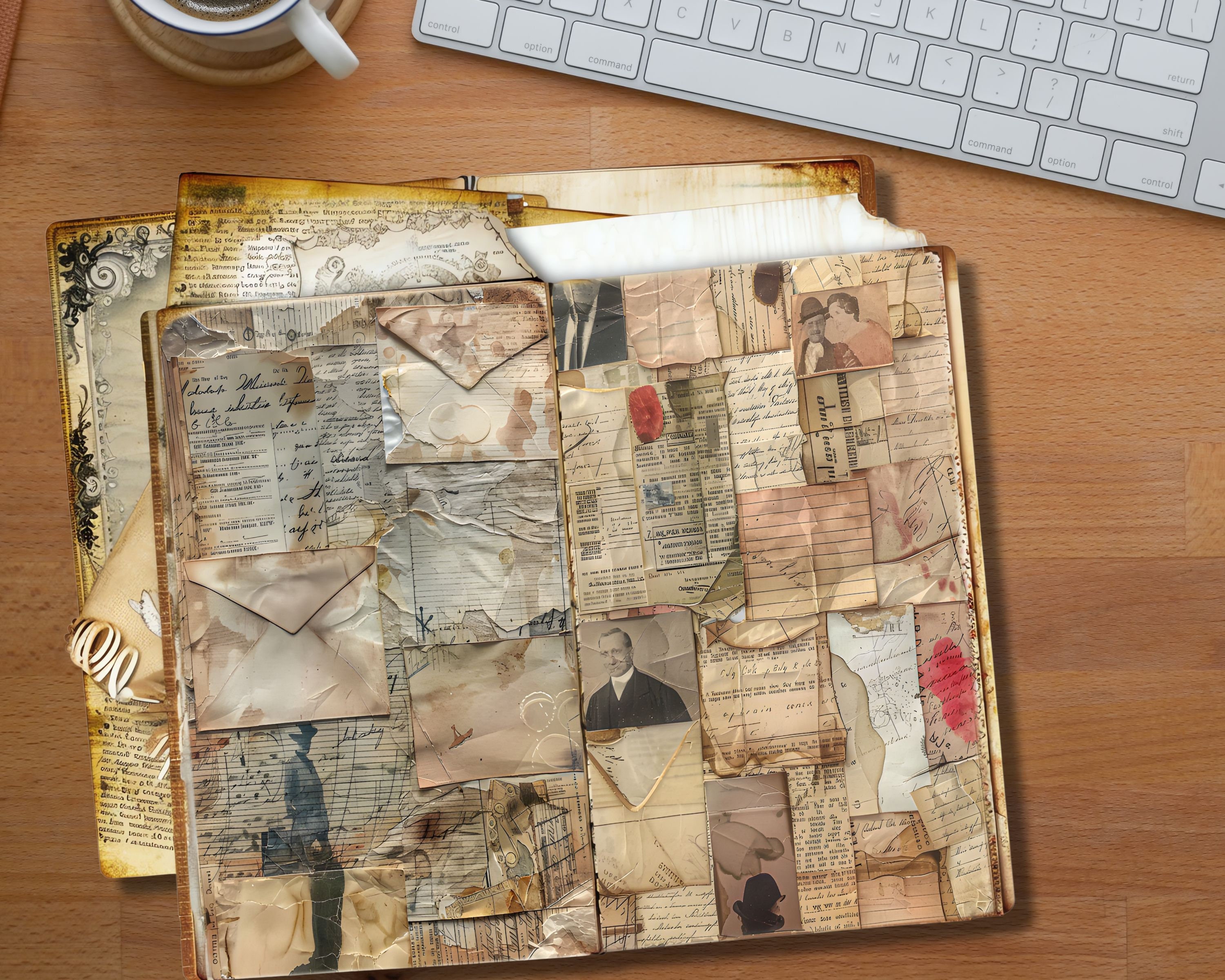 Antique Letters Printable, Vintage Scrapbook Paper, Old Writing Paper ...