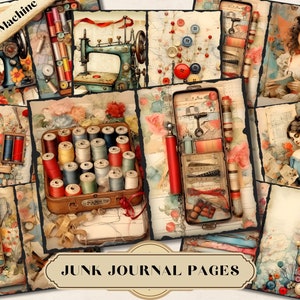 Kit de journal indésirable, lot shabby chic, éphémères imprimables, pages de couture vintage, fournitures de scrapbooking, collage de journal numérique, carte ATC