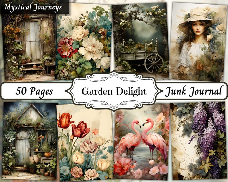 Garden Delight Junk Journal Kit Papers, Nature Ephemera Printables ...