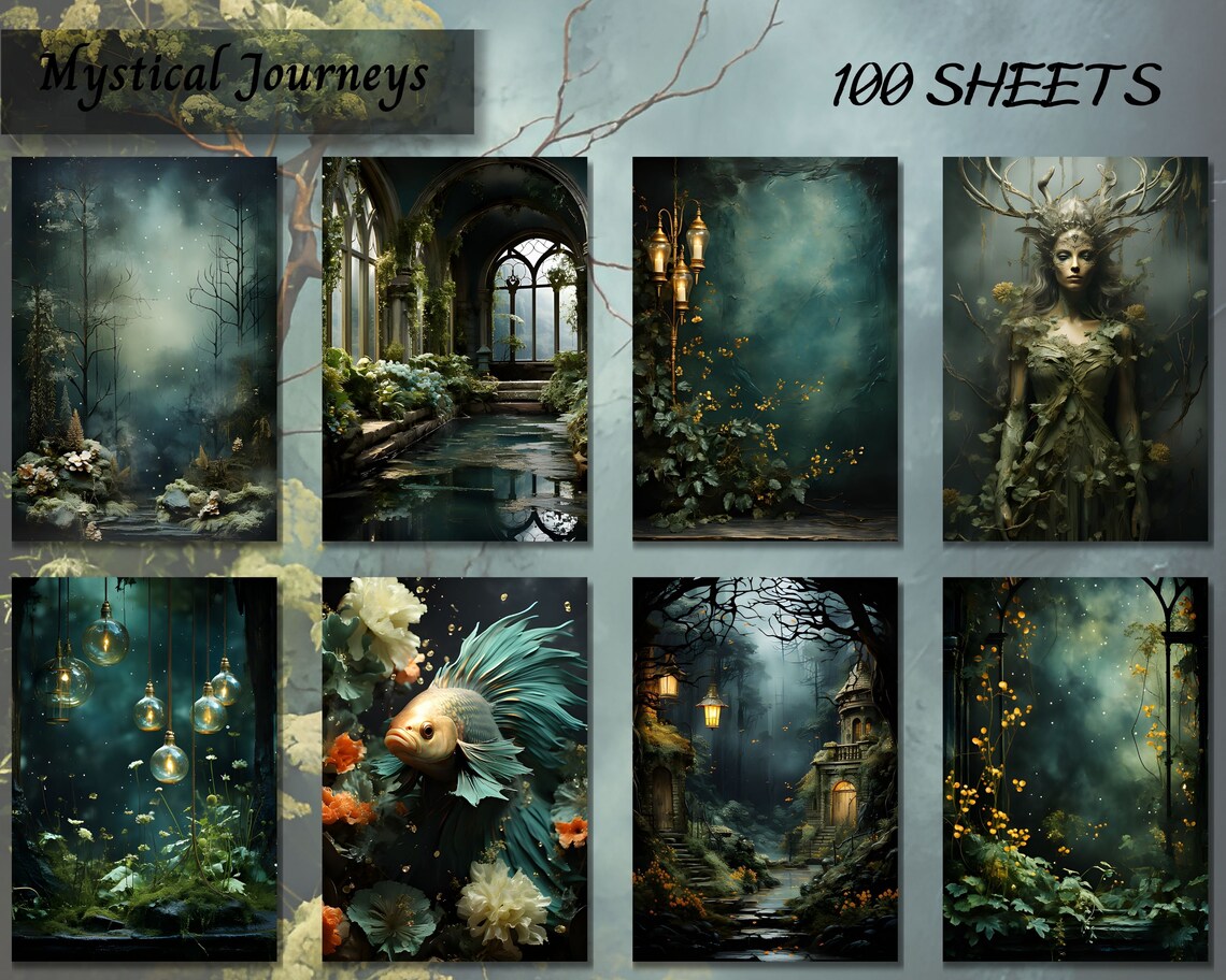 Enchanted Forest Junk Journal Pages, Printable Digital Papers for ...