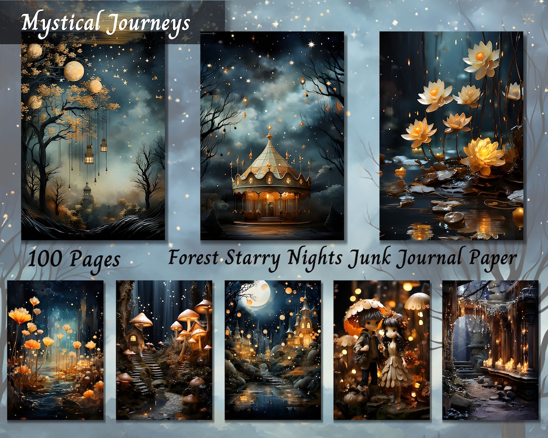 Vintage Celestial Forest Junk Journal Junk Journal Kit, Starry Forest ...