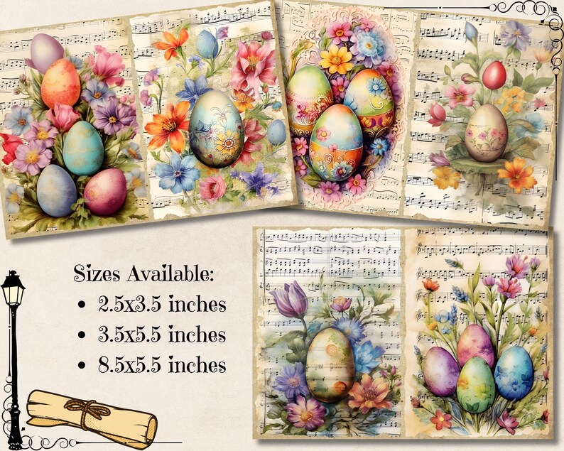 Vintage Easter Eggs Junk Journal Pages, Journaling Scrapbook Kit ...