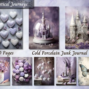 Cottagecore Lavender, Collage Junk Journal Pages, Purple Theme, Floral Pages, Paper Craft, Printable Image, Scrapbook Paper, Digital Paper