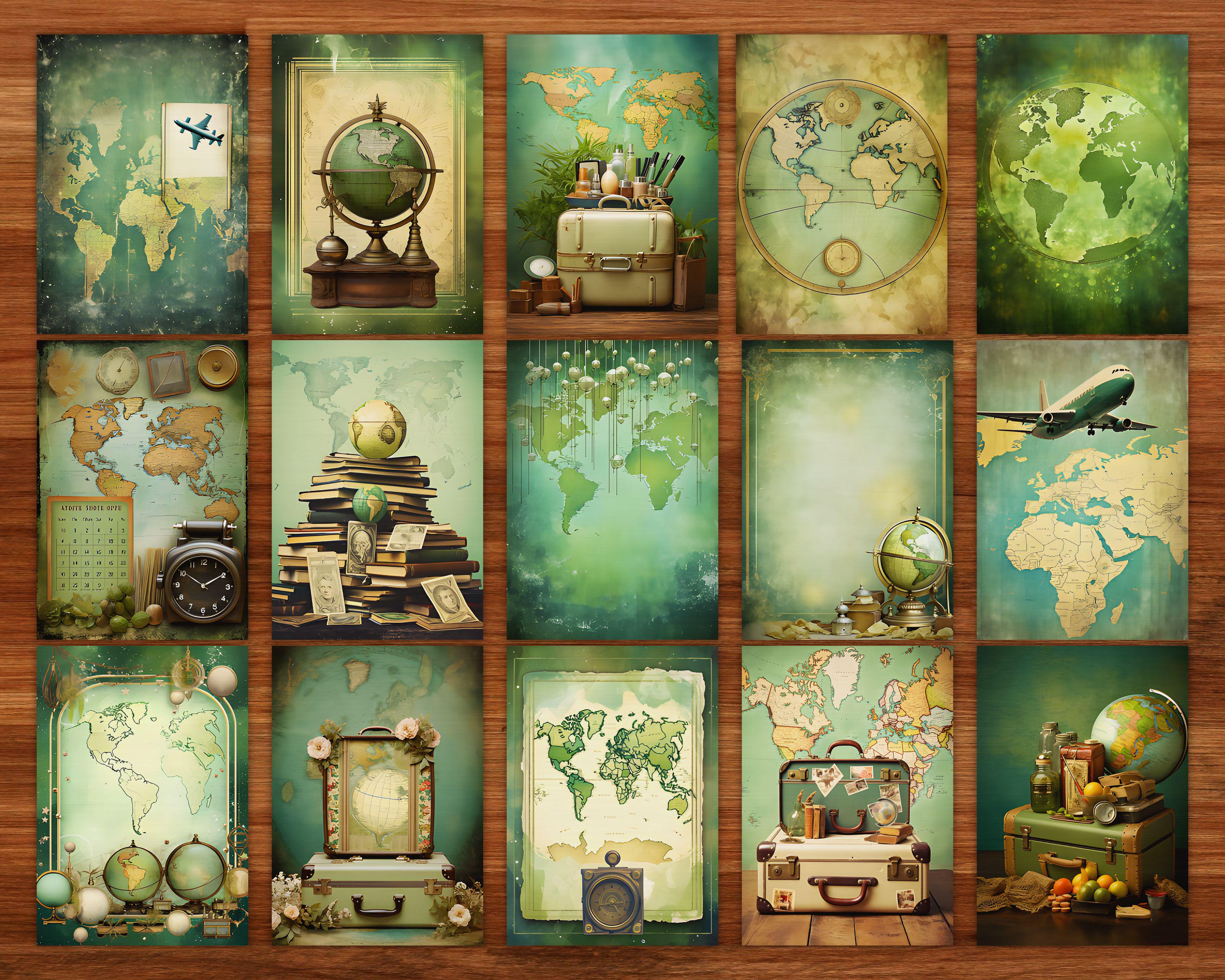 248 Vintage Travel Junk Journal Bundle, Retro Travel Posters, Explorer ...