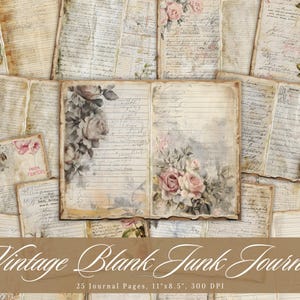 Vintage blanco junkjournaal, verouderde schrijfpagina afdrukbare ephemera, oud beige collageblad scrapbooking, achtergrond mixed media papier ATC
