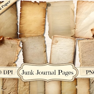 Papiers et pages de journal indésirable, journalisation vintage, coupe délicate, carte ATC, collage éphémère imprimable, kit de scrapbooking rétro, supports mixtes JPG