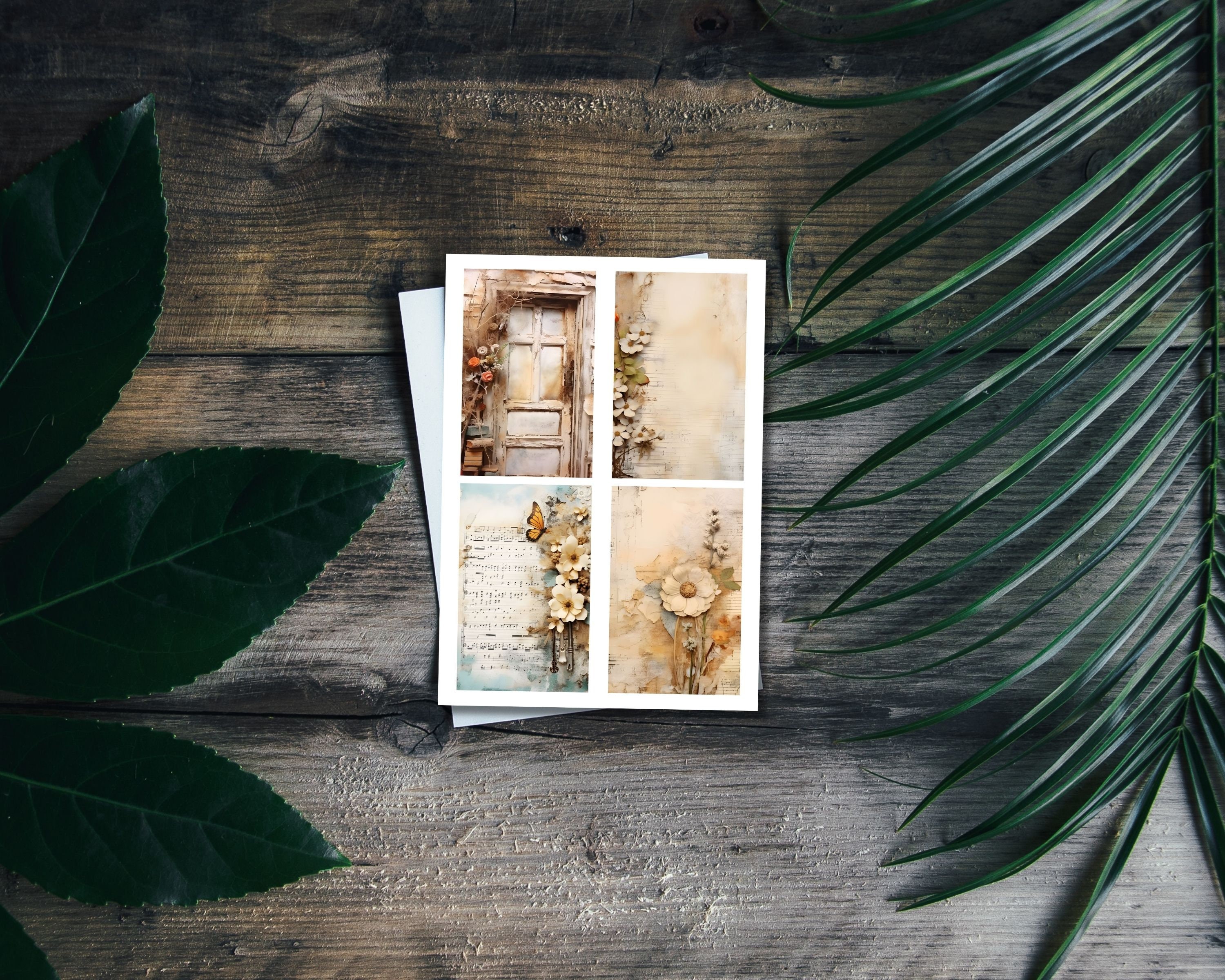 Rustic Style Junk Journal Kit, Printable Ephemera Page, Digital Mixed ...