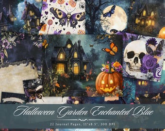 Halloween Garden Junk Journal Paper | Spooky Ephemera Set (Digital Download)