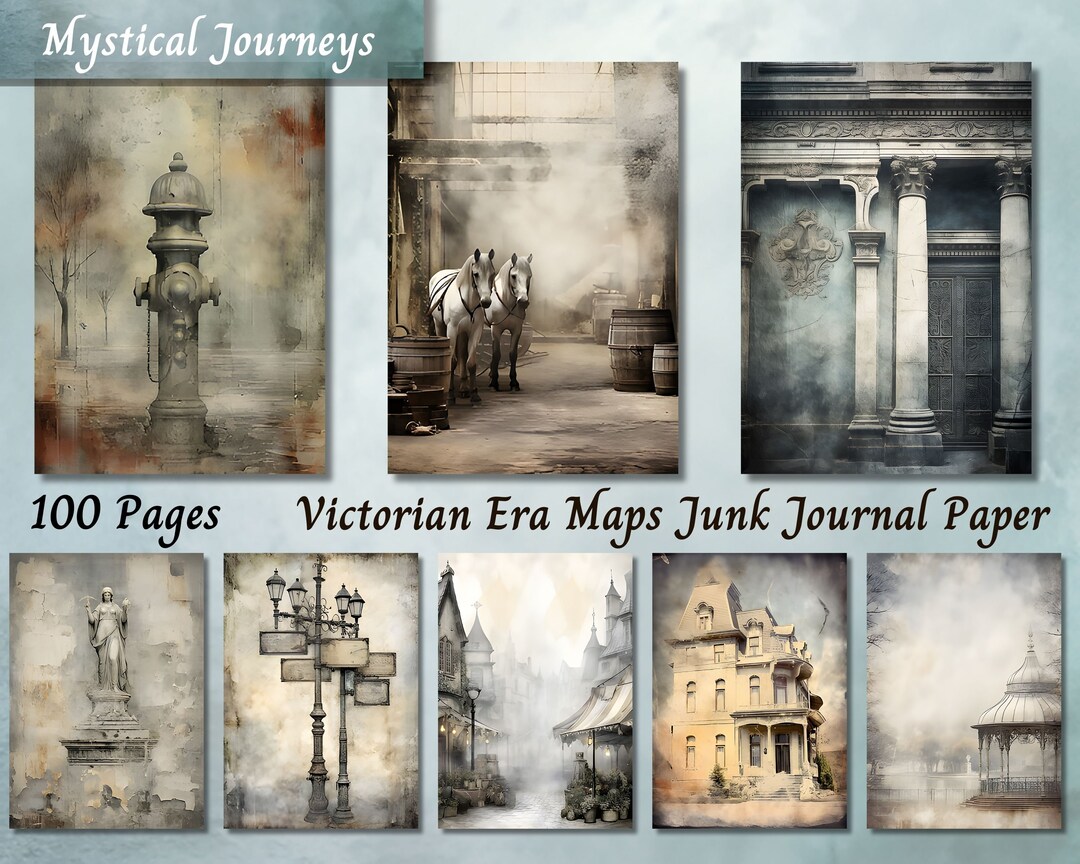 Victorian Era Maps Junk Journal Kit, Vintage Old Printable Ephemera ...