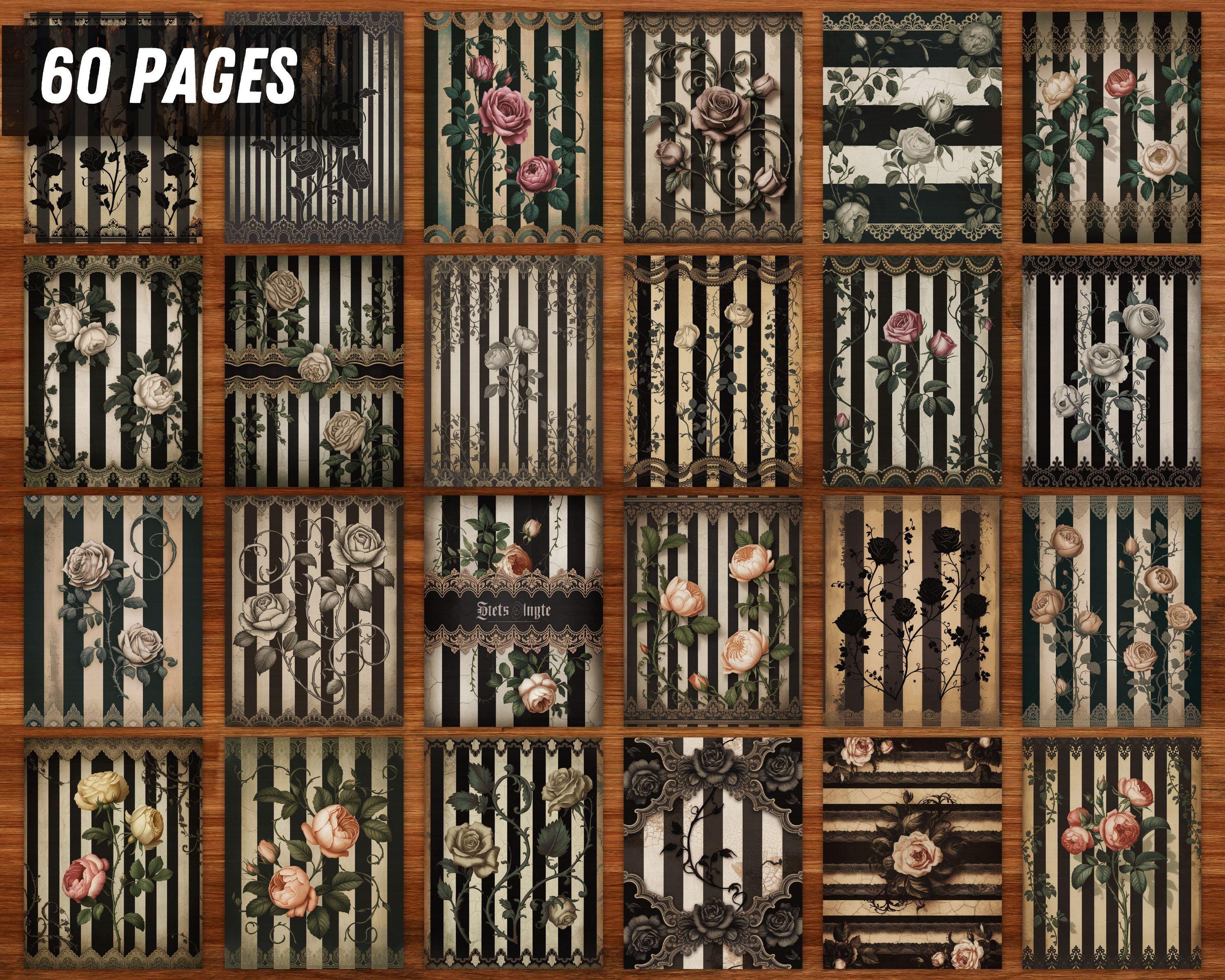 Gothic Scrapbook Paper Pack | 60 Dark Academia Paper Pages Junk Journal ...