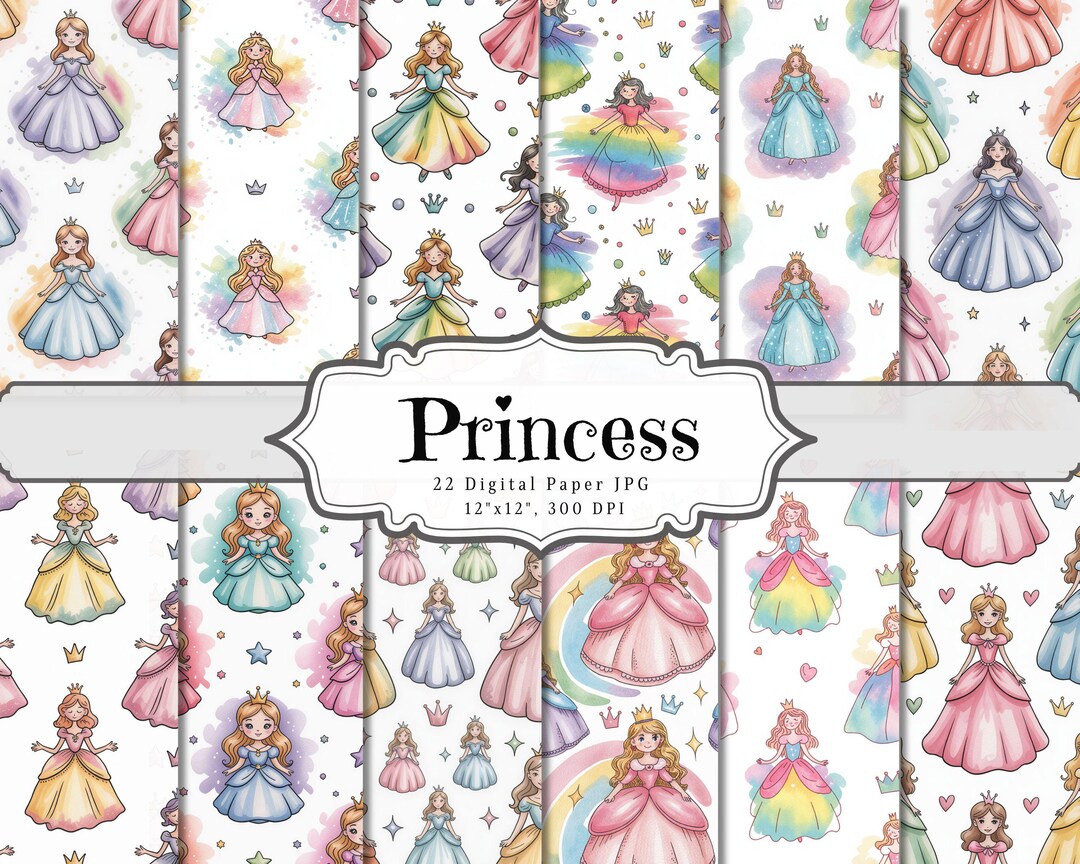 Princess Digital Paper Pack • Pink Royal Cue Princess Backgrounds ...