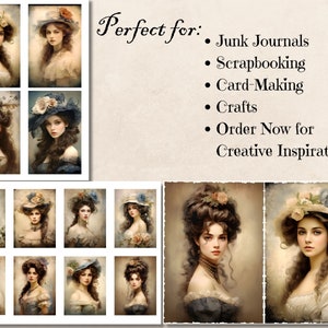 Vintage Victorian Lady Junk Journal Kit, Antique Retro Women Ephemera ...