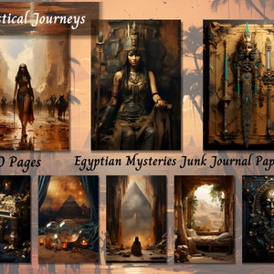 Egyptian Mysteries Junk Journal Paper, Egpyt Mummy Mixed Media, Journaling Collage, Vintage Scrapbooking Kit, Fussy Cut, Printable Ephemera