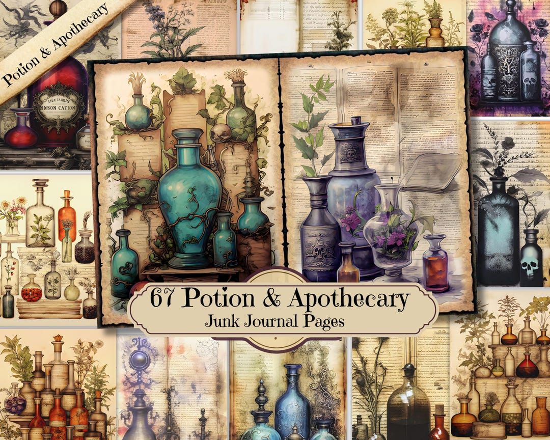 Potion Junk Journal Pages Bundle, Apothecary Journal Kit, Alchemy ...