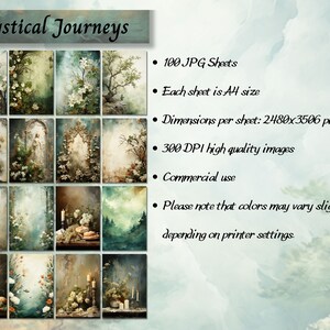 May include: A digital download of 100 high-quality images, each measuring 2480 x 3506 pixels, perfect for commercial use. The images are in a mystical theme with a soft, dreamy aesthetic.