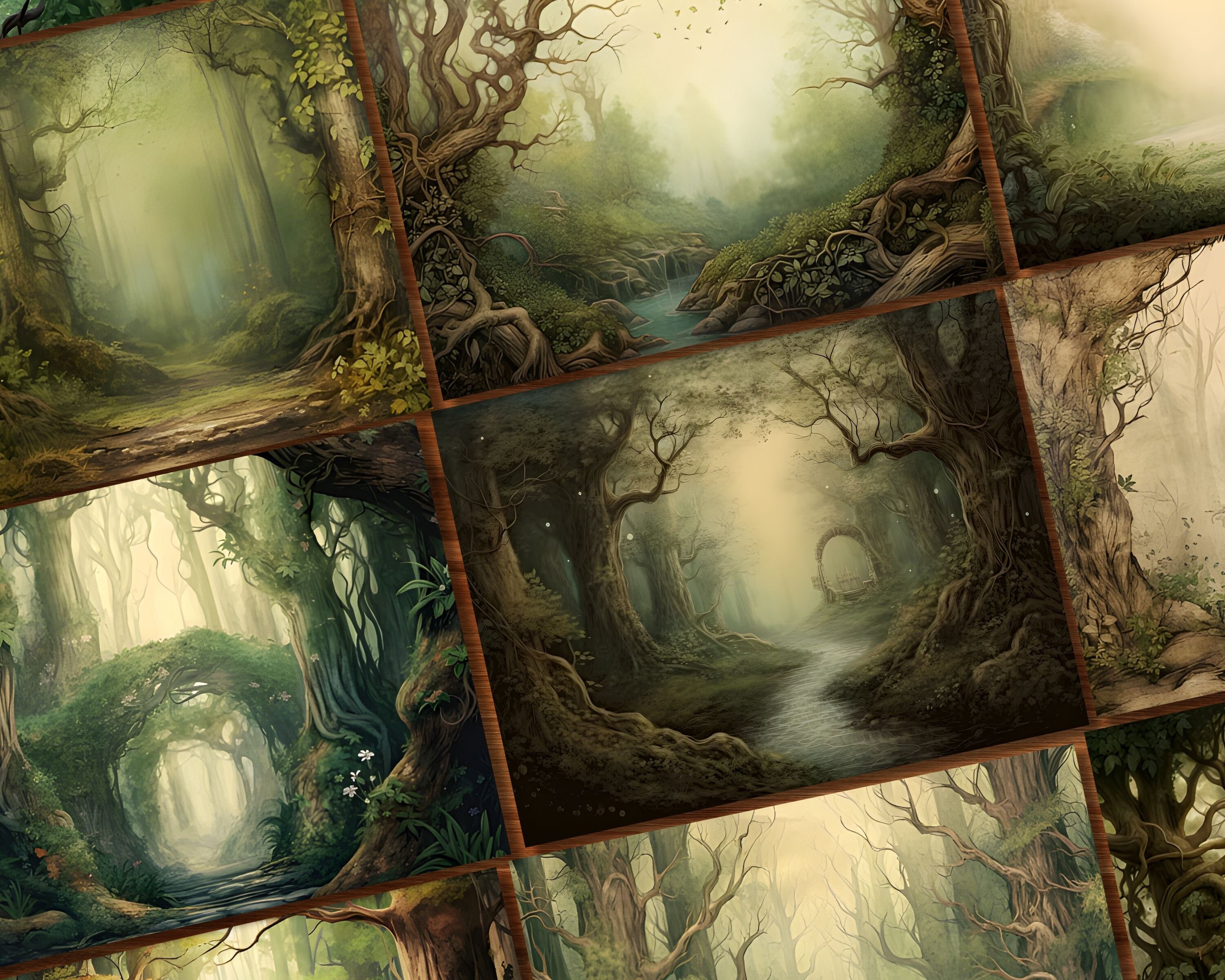 Elven Forest Junk Journal Kit, Vintage Enchanted Forest Printable ...