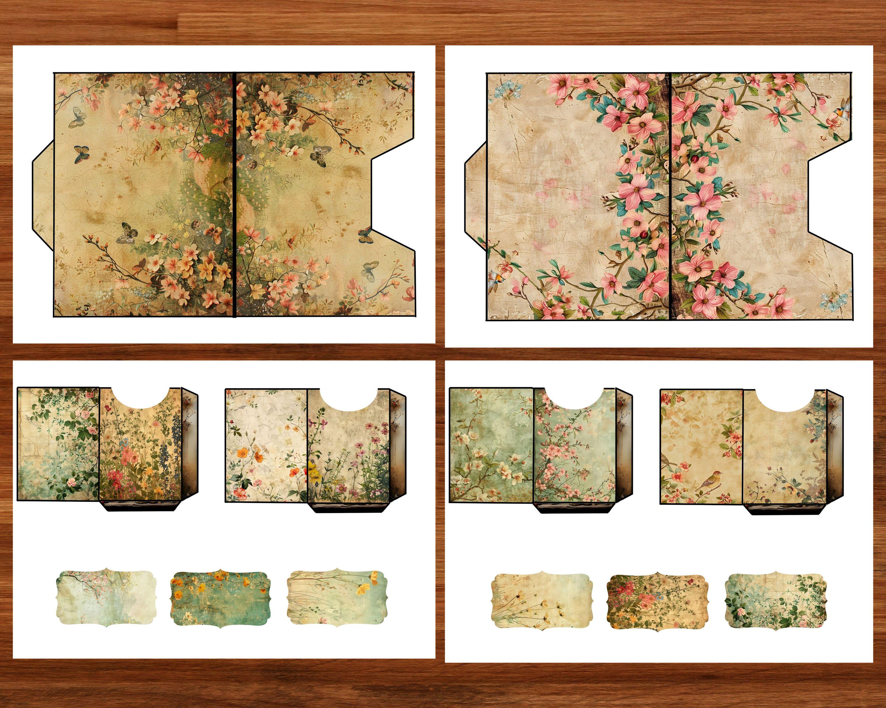 Vintage Floral Junk Journal Pages Bundle, Botanical Printable Ephemera ...